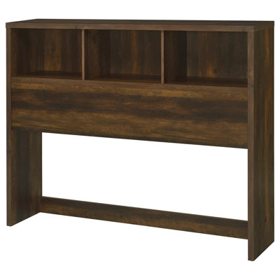 Chatmon 49-Inch Queen Bookcase Headboard Dark Pine