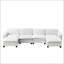 Canapé de luxe en U rembourré en chenille avec deux repose-pieds, doux et confortable pour les salons modernes, beige