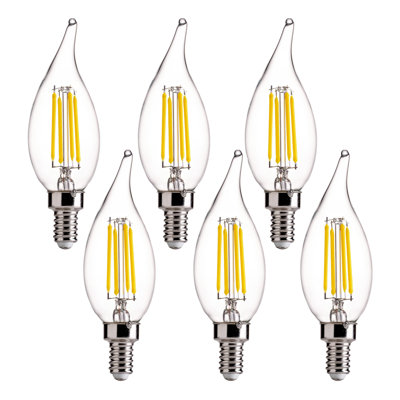 Ampoules à DEL à intensité variable B11, 5,5 W (équivalent à 60 W), 550LM, lumière du jour 5000K, culot E26 (ensemble de 6), ampoules transparentes