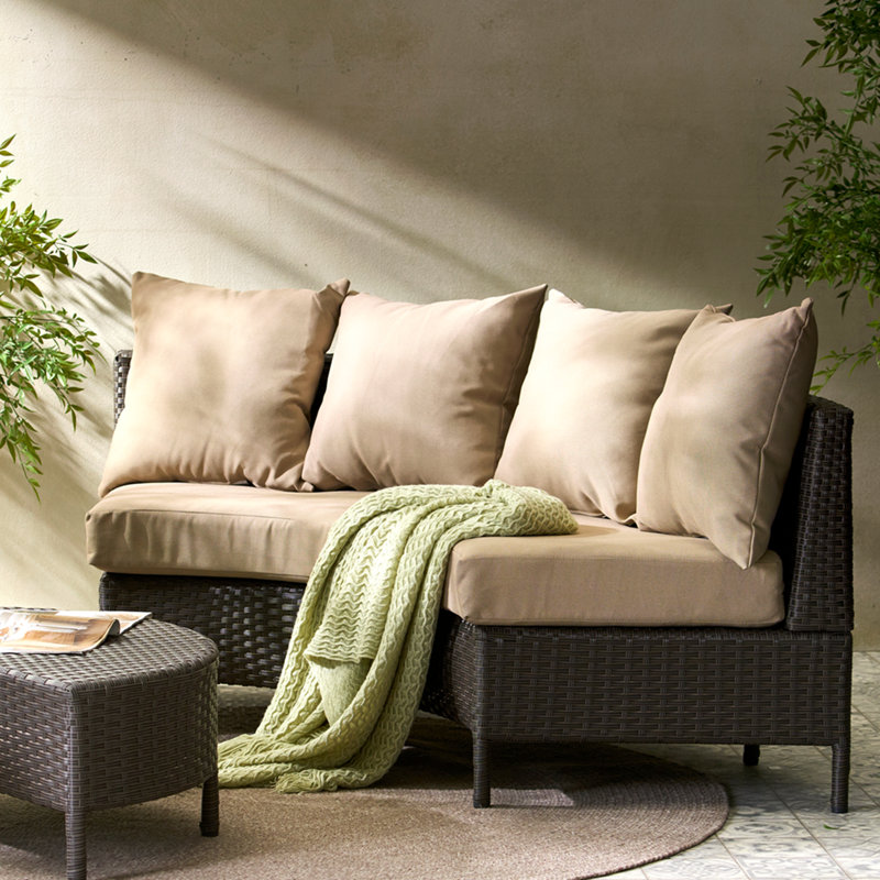 Pt Limon Single Sofa, Natural Cushion/Light Brown Frame
