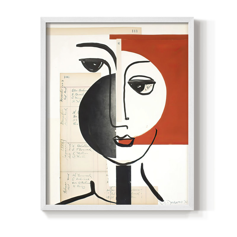 Faces of A Century IV Framed Print - Solid Wood, White, 10" H x 8" W
