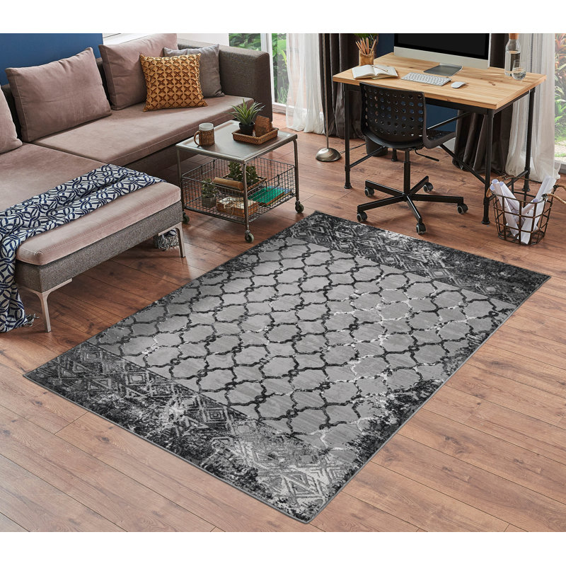Hovis Geometric Area Rug, Runner 80 x 300cm