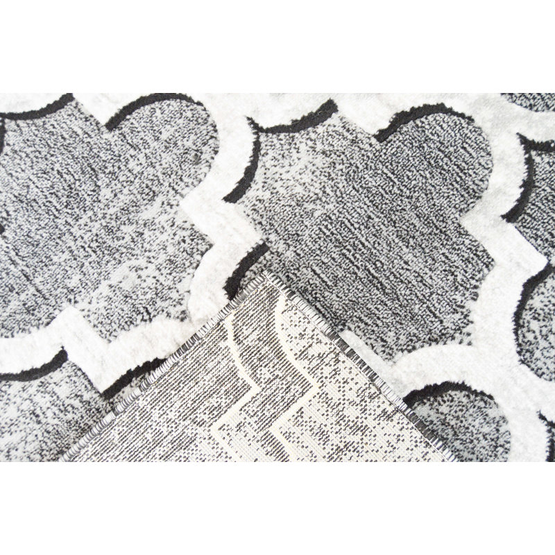 Tapis gris zone géométrique Virgina, Rectangle 8 pi x 10 pi 5 po