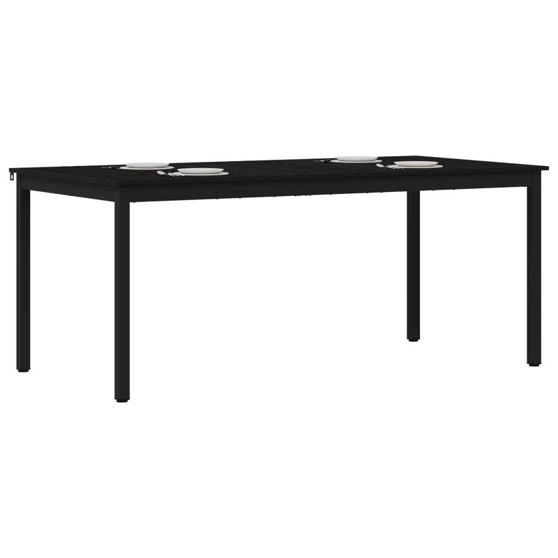 Metal Base Dining Table, 75cmH x 180cmL x 90cmW, Black