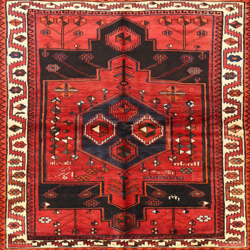 Tapis rouge à motif sud-ouest, Carré 4 pi