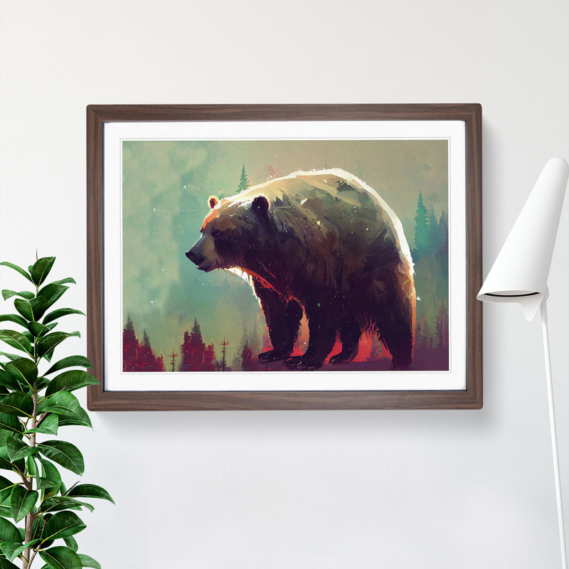 Bear - Framed Print, Walnut