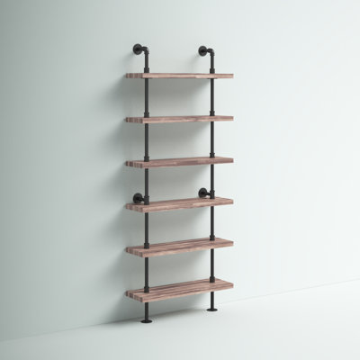 Charter Iron Pipe Wall Mount Ladder Bookcase