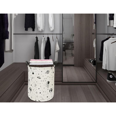 Panier à linge rond avec paniers à linge avec poignées, paniers de rangement et panier à linge