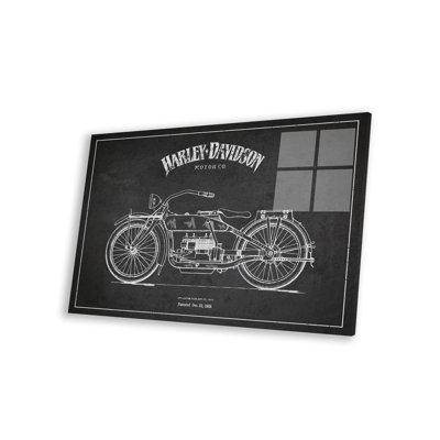 «Harley-Davidson brevet bleu» sur plastique / acrylique par Aged Pixel, peinture