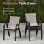 Ensemble de 4 chaises de salle à manger d'extérieur empilables avec tissu Textilène et résistance aux intempéries-2050447345