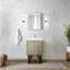 Meuble-lavabo rustique 24 po Large avec comptoir en quartz blanc, empreinte de robinet en nickel brossé et miroir en forme de libellule 18 po-1741459087