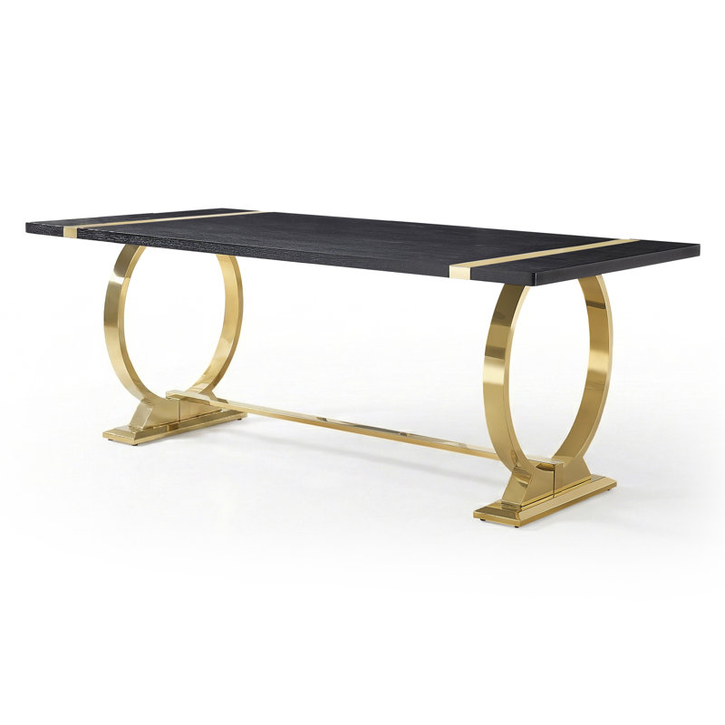 Table de salle à manger Gennep, 30.5" H x 80" W x 39" D, Gold