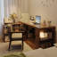 Bureau rectangulaire en bois massif brun noisette-1145623488-1145623493