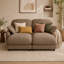 Canapé d'angle Gatton 2 places effet nuage avec 2 poufs amovibles, ensemble de canapés modulaires en chenille, assise profonde surdimensionnée avec coussins en mousse et ressorts, canapé d'angle spacieux pour salon-1037729791