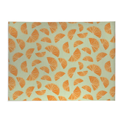 Summer Oranges Lightweight Non-Slip Kitchen Mat