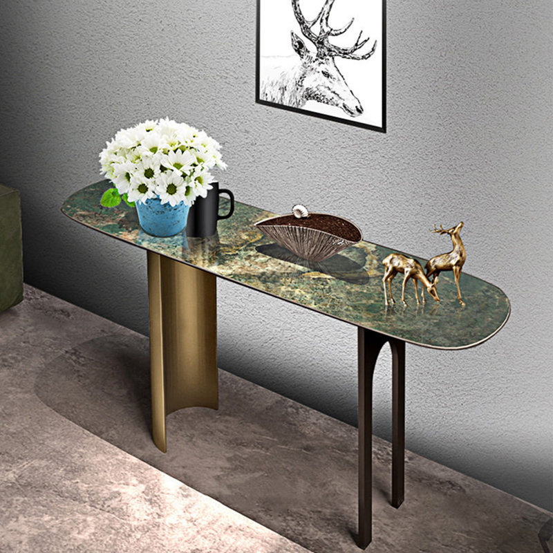Console en pierre frittée de style italien, H 33,4 po x l 54,7 po x P 13,7 po