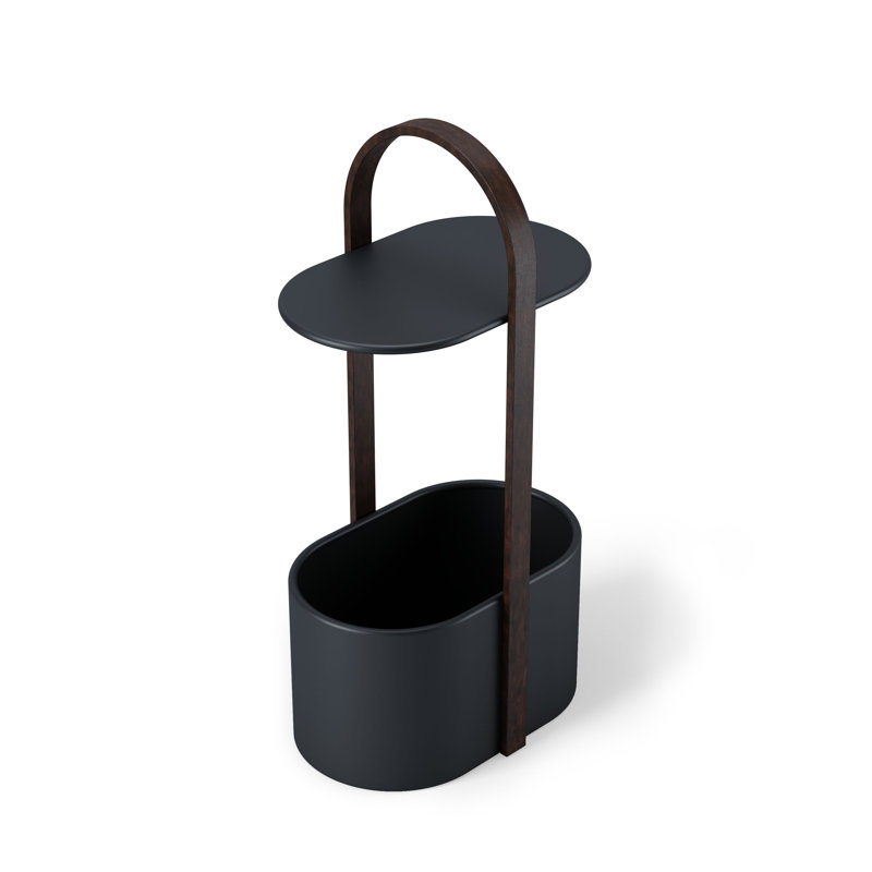 Bellwood Modern Round Wood & Metal Storage Side Table