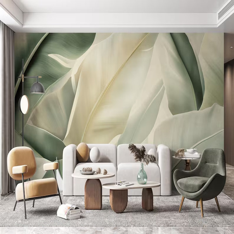 Tropical Whisper – Banana Leaf Mural Wallpaper, 108" L x 96" W