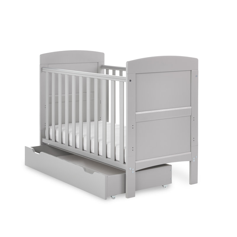 Grace Mini Cot Bed & Underdrawer, Warm Grey