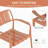 Apricot Brown PP Single Chair Two-Piece Set With Coffee Table, Suitable For Both Indoor And Outdoor Use. Chairs Are Self-Assembly Required, Coffee Table Is Easy To Assemble.