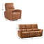 Ensemble de salon inclinable électrique en microfibre 3 pièces avec bandes lumineuses-132434974-132434977