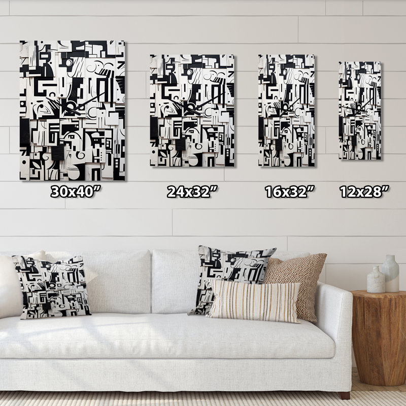 Horloge murale abstraite Urban Vision, H 32 po x l 24 po x P 1 po