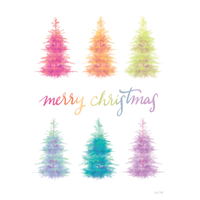 «Whimsical Merry Christmas I», reproduction sur toile tendue, H 18 po x l 12 po