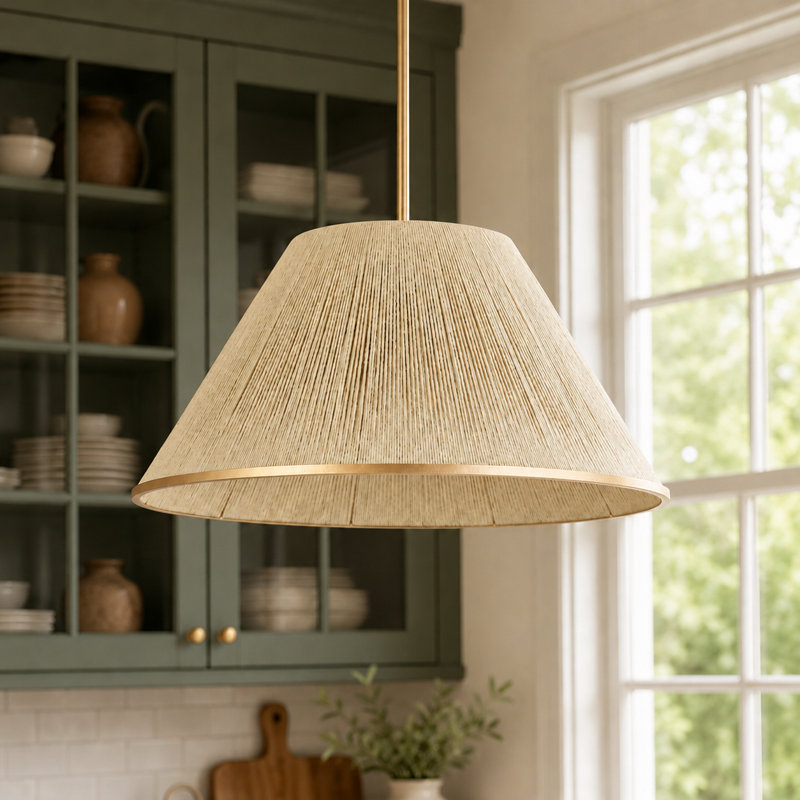 Luminaire suspendu en corde de chanvre 1 lumière Coreon