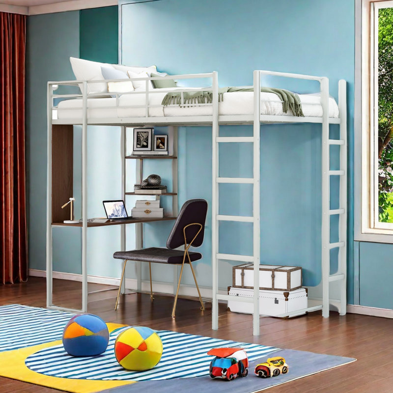 Lit mezzanine pour enfant Deiondre, Argent