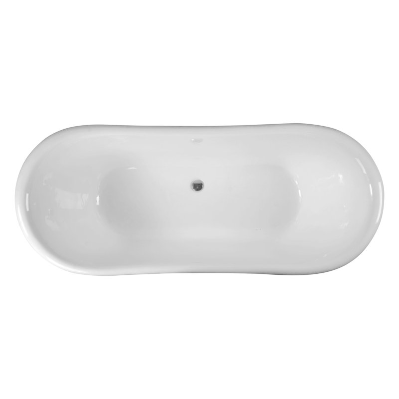 Nelson 72'' x 30.75'' Soaking Cast Iron Bathtub, Black