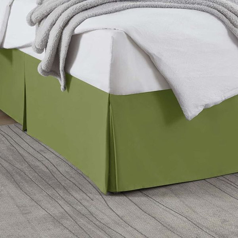 Luxury Pleated 14" Bed Skirt, Calla Green, King