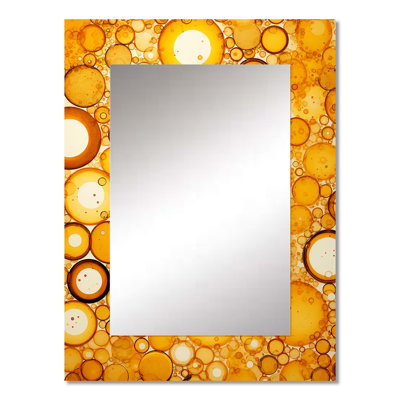 Sunset Reverie abstract swirl collages - Abstract Collages Large Mirror, Yellow Unique Wall Mirror Decor, Printed Metal Art