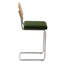 Tabouret Mid-Century moderne, ensemble de 1 tabouret de comptoir de 26,2 po de hauteur, dossier en rotin naturel avec siège rembourré épais et pieds en métal - Vert-1839396663