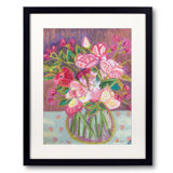 Peony Roses And Statice Print by Jeff Ferst