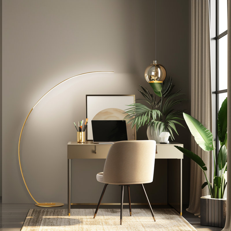 70-Inch Arc Floor Lamp, Gold