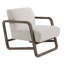 Wilber - Modern Off-white Fabric + Grey Wood Accent Chair