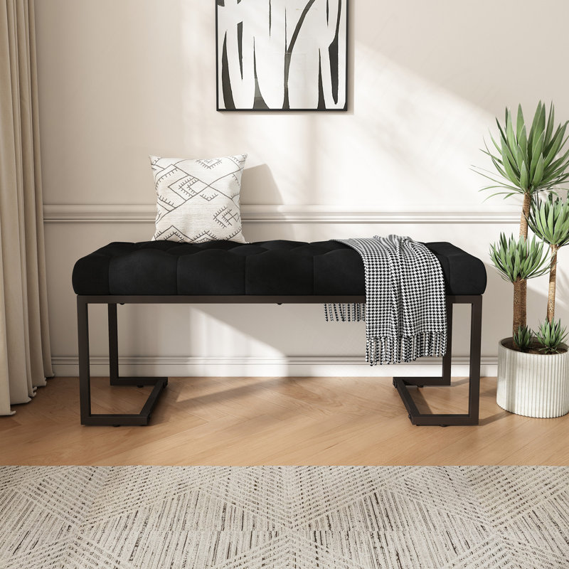 Banc rembourré Foram, Noir, noir, noir, noir