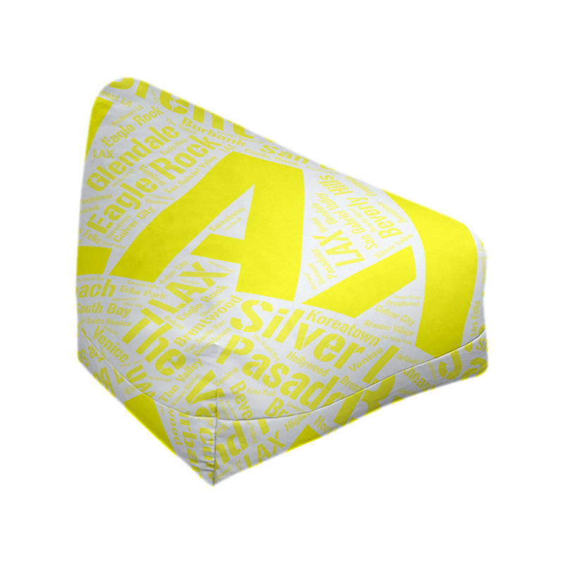 Classic Bean Bag, 42" H x 38" W x 29" D, Yellow Polyester Blend, Los Angeles