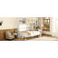 Lit escamotable double avec bureau et armoires en rotin, lit mural peu encombrant pour le bureau personnel, blanc chaud