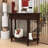 Farmhouse Narrow Wood Console Table with Drawer, Open Shelf and Curved Corner Design-130297178