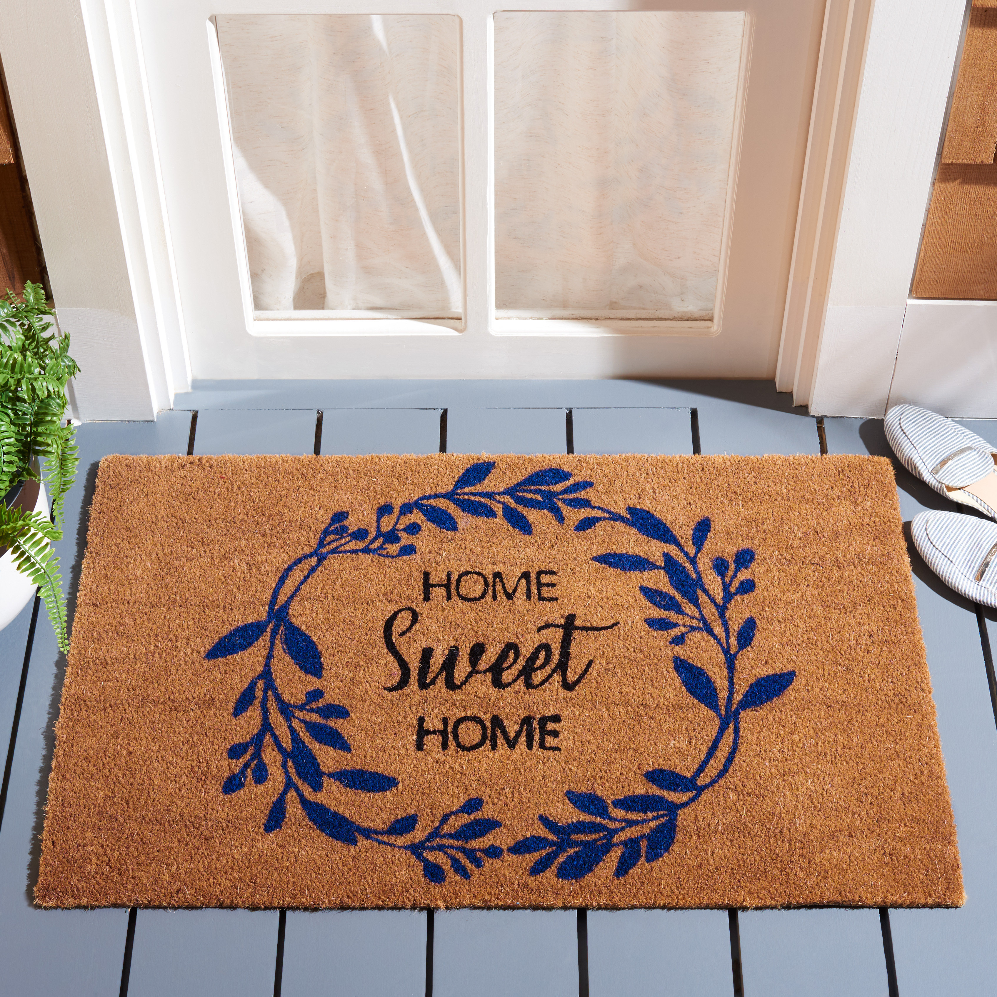 Northlight Natural Coir Rectangular Home Sweet Home Doormat 16 x 48