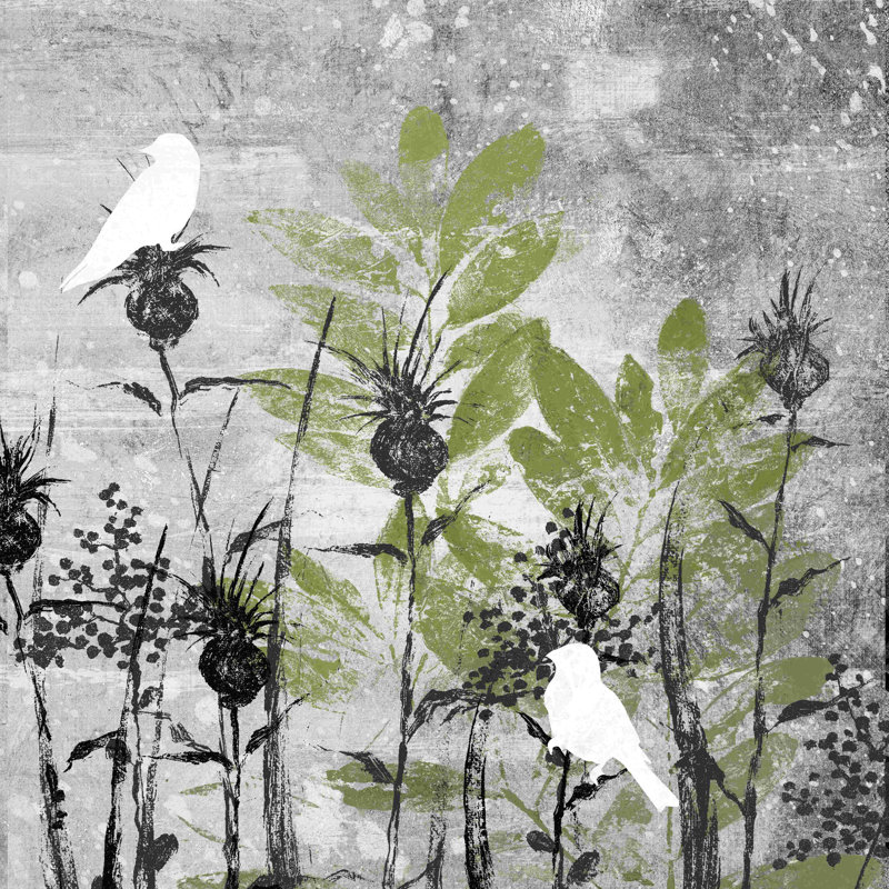 Bird Bird 2 - peinture sur toile tendue, H 36 po x l 36 po