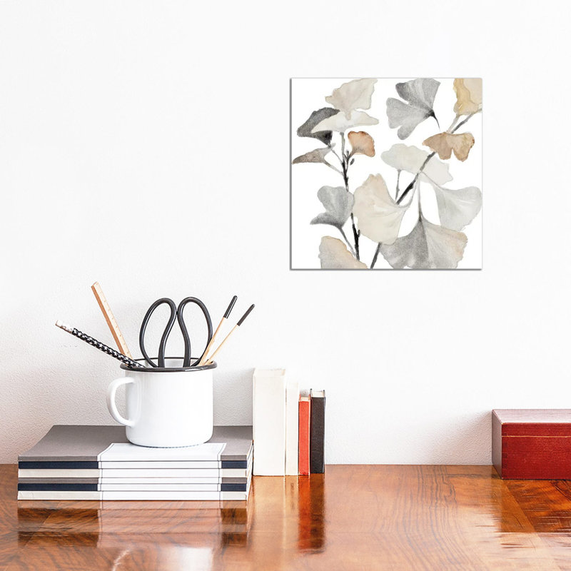 Neutre Ginko Stems I - Giclée sur toile tendue avec châssis, H 12 po x l 12 po
