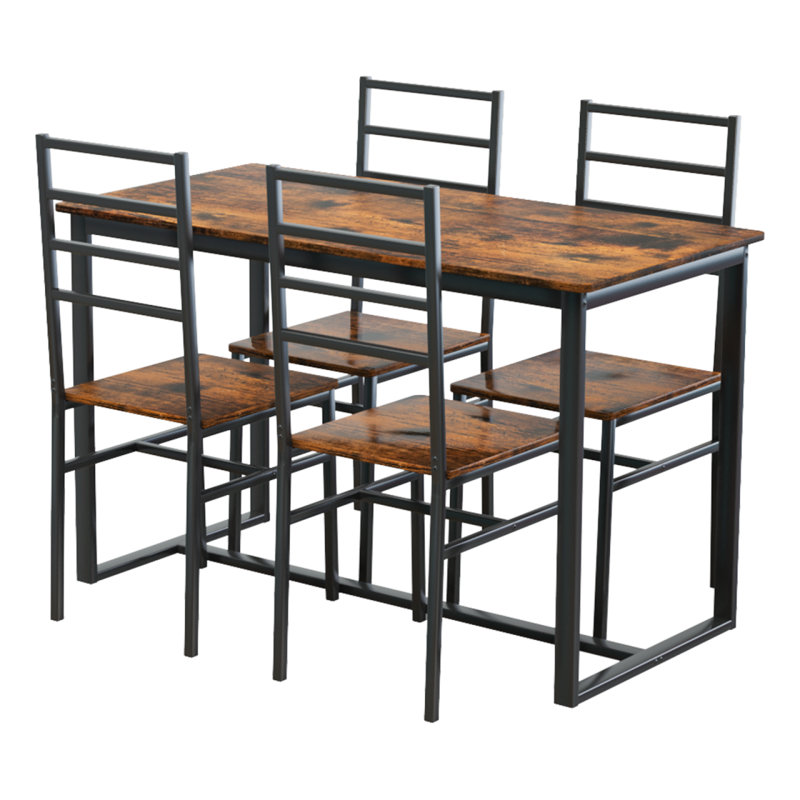 Indoor Modern Dining Table Furniture Set With 5 Pieces, Ideal For 4 People,  For Family Gatherings And Daily Use