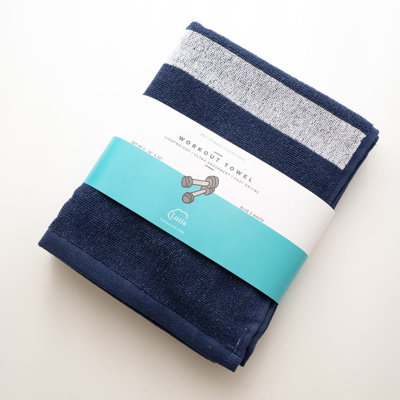 Ensemble de 4 serviettes d'entraînement rayées bleues