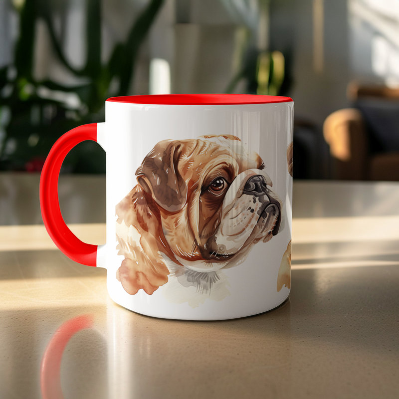 Ceramic Coffee Mug, Red, 4