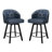 Swivel Faux Leather Counter Stool with Metal Legs-1386909519