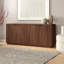 Table de buffet rectangulaire en noyer satiné de 68 po de large Mansfield-1194779864