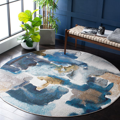 Papillon Abstract Brown/Blue/Gray Area Rug