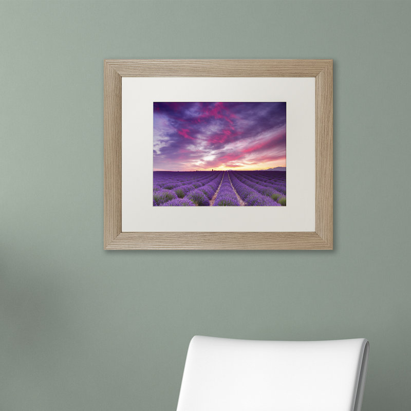 «Pink and Purple», impression sur toile encadrée, H 16 po x l 20 po, Toile avec cadre argenté, Blanc